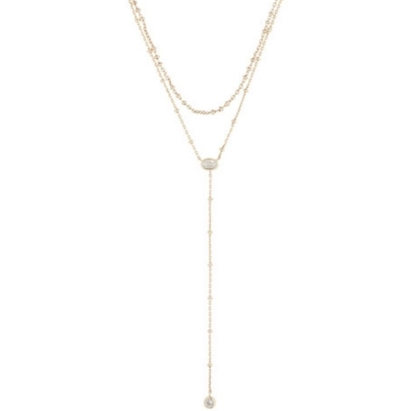 Chloe + Isabel Jewelry - C+I Crystal Drop 2 Row Y Necklace